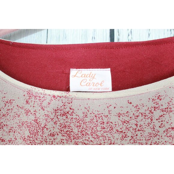 Vintage Lady Carol Ombre Tie Dye Belted Shirt Dress Maroon Cream Size XL - Picture 8 of 12